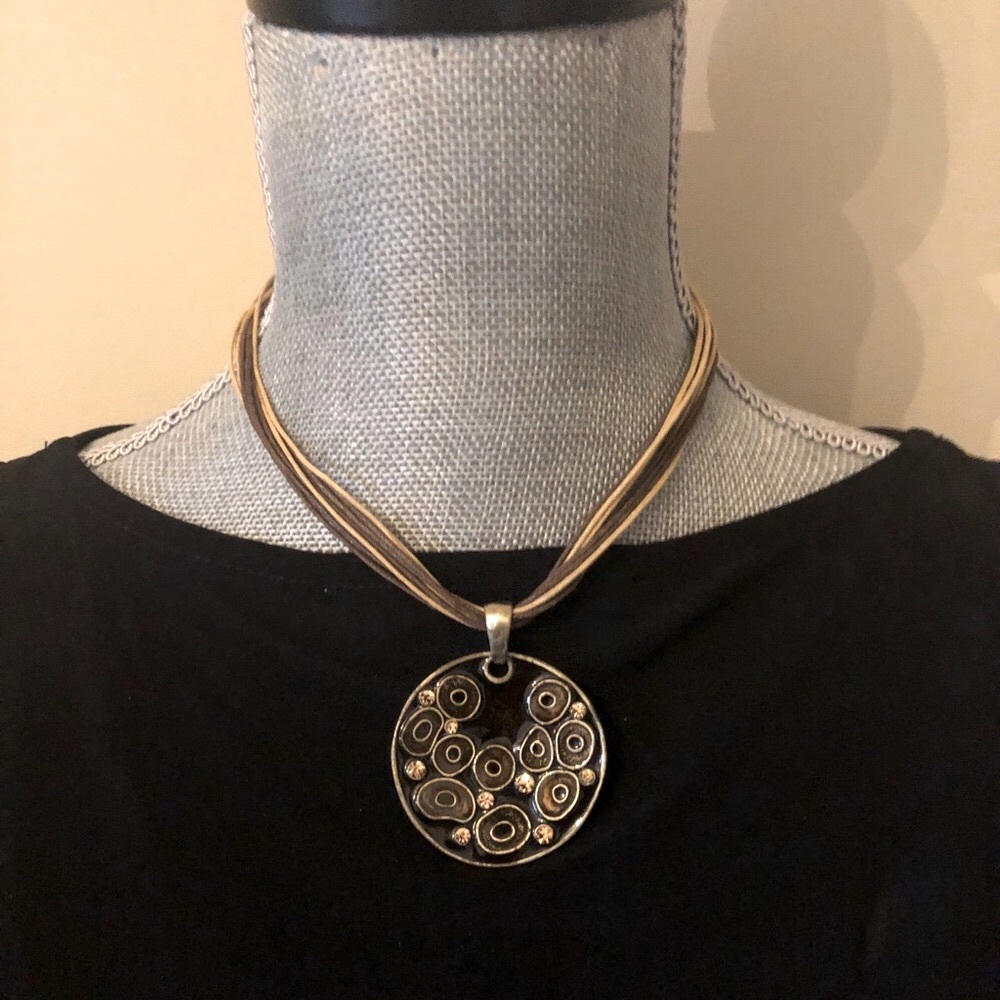 Boho Artist designed enamel & crystal choker